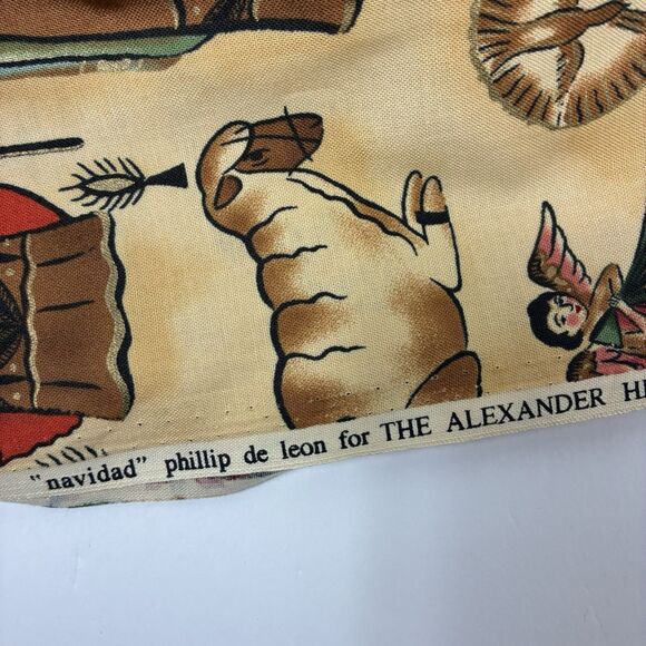 Alexander Henry Fabric Nativity Christmas Fabric 60”x 44” Cotton Phillip de Leon - Picture 4 of 6